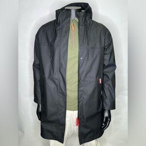 Hunter Raincoat Women’s Spring Black Hooded Waterproof Jacket M All Weather Coat